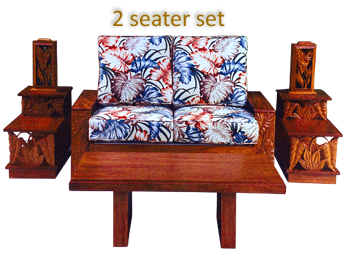 Side Carved 2 seater Set